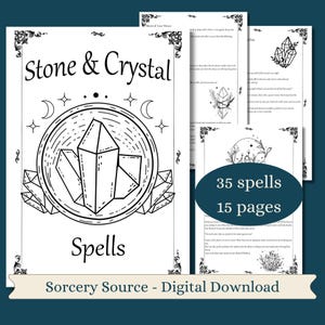 Stone Crystal Spells, Spell Books, Book of Shadows, Witchcraft, Grimoire Pages, Wicca, BOS Pages, Baby Witch, Witch Printables, Stone Magic