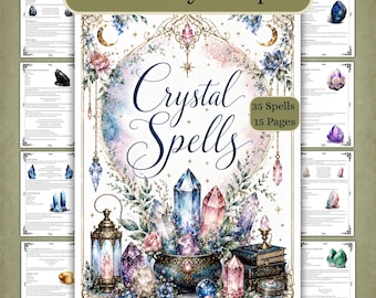 Stone & Crystal Spells: Book of Shadows Grimoire Pages (PDF Digital Download)