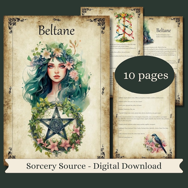 Beltane Celebration Guide BOS Pages, Grimoire Pages, Book Of Shadows Wiccan Festivals, Wicca For Beginners