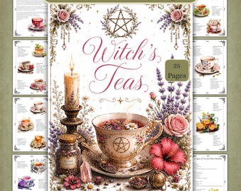Witch Tea Recipes, Book of Shadows Grimoire Pages (PDF Download)