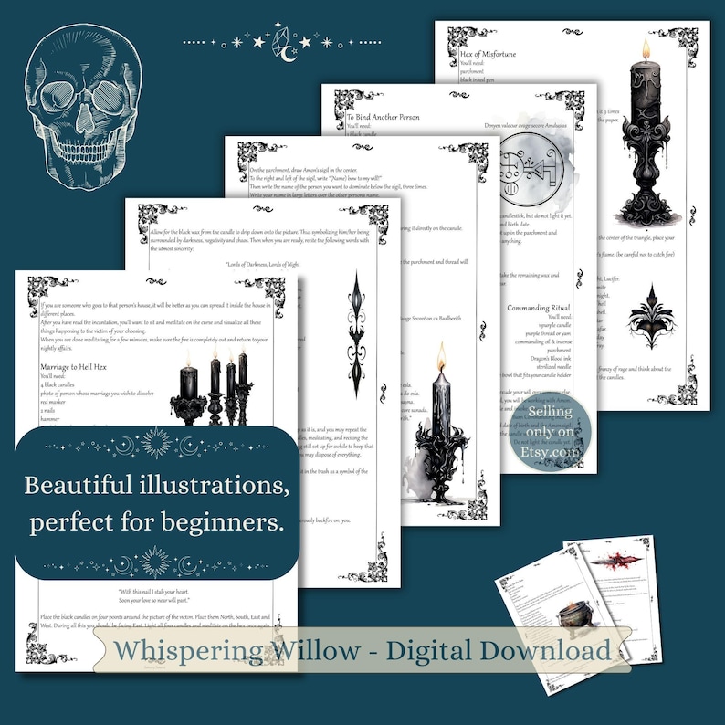 Baneful Magic Spells & Curses Vol.2, BOS Pages, Book of Shadows Grimoire Pages, Dark Magic image 2