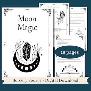 Moon Magic, Book of Shadows, Baby Witch, BOS Pages, Moon Goddesses, Witchcraft, Grimoire Pages, Wiccan, Wicca Magic, Witch Grimoire