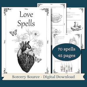 Liebeszauber Buch, Digitales Buch, BOS Seiten, Hexerei, Grimoire Seiten, Grimoire Printable, Buch der Schatten Seiten, Baby Hexe, Zauberbücher