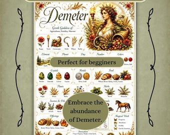 Demeter Associations Sheet Book of Shadows Grimoire Page Collection (JPG Download)