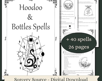 Hoodoo Spells, Digital Book, BOS Pages, Witchcraft, Baby Witch, Grimoire Pages, Grimoire Printable, Book of Shadows Pages, Spell Books