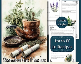 Smokable Herbs Recipes for Spells, Herbs in Witchcraft, Herbal Grimoire and Book of Shadows