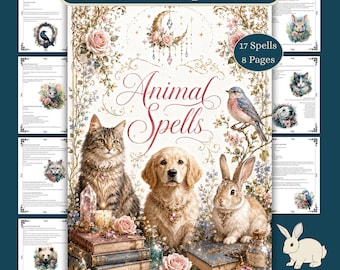 Dierenspreuken: Grimoire-pagina's Book of Shadows (digitale pdf-download)