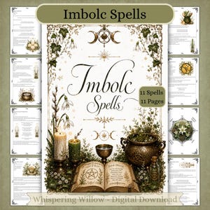 Imbolc Spells + Pendulum Chart, Book of Shadows Grimoire Pages, Pagan Festivals, BOS Pages
