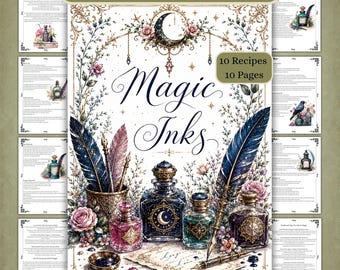 Magical Ink Recipes: Book of Shadows Grimoire Pages (PDF Digital Download)