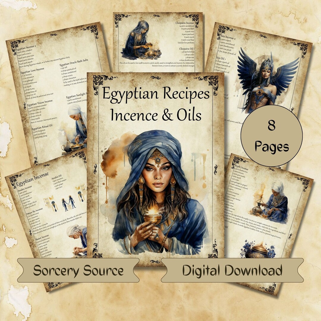 Egyptian Incense and Oils Recipes Book of Shadows Grimoire Etsy