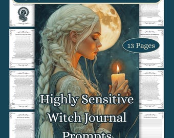 200 Highly Sensitive Witch Journal Prompts: Book of Shadows Grimoire Pages Inserts (PDF Download)