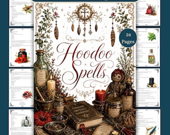 Hoodoo & Bottle Spells, BOS Pages, Witchcraft, Baby Witch Book of Shadows Grimoire Pages