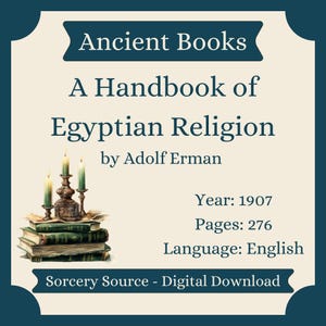 A Handbook of Egyptian Religion by Adolf Erman, Ancient Books, Digital Book, Ancient Egypt, BOS Pages