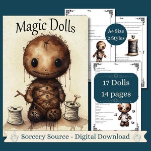 Magic Dolls BOS Pages, Magic Poppets, Book of Shadows Grimoire Pages, Baby Witch