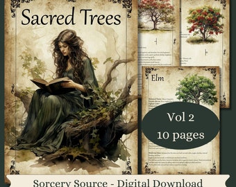 Sacred Trees Vol2, Trees in Witchcraft, Herbal Grimoire, Book of Shadows, Baby Witch Herb Correspondences, Witch Pages Printable