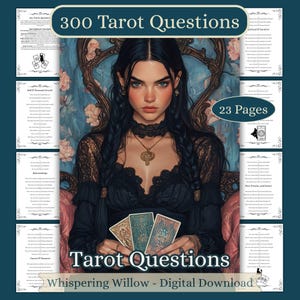 300 Tarot Questions: Book of Shadows Grimoire Pages Inserts (PDF Download)