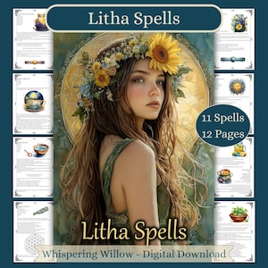 Hechizos de Litha, páginas del Grimorio del Libro de las Sombras, festivales paganos, páginas del Libro de las Sombras