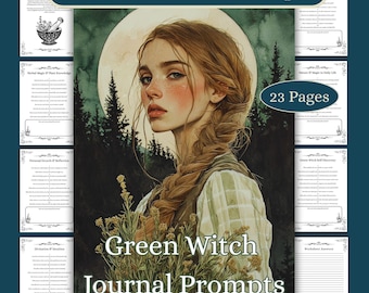 200 Green Witch Journal Prompts: Book of Shadows Grimoire Pages Inserts (PDF Download)