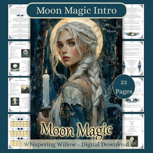 Páginas del Libro Mágico de las Sombras de la Luna, Grimorio de la Bruja (Descarga digital)