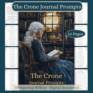 100 Crone Journal Prompts: Book of Shadows Grimoire Pages Inserts (PDF Download)