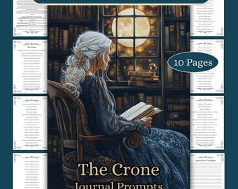100 Crone Journal Prompts: Book of Shadows Grimoire Pages Inserts (PDF Download)