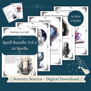 Zauber Bündel Vol.2, BOS Seiten, Grimoire Seiten, Baby Hexe, Hexerei, Zauberbuch, Wicca Zauber, Buch der Schatten Printable
