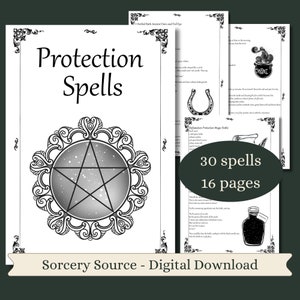 Hechizos de Defensa y Protección, Brujería, Wicca, Bruja Bebé, Libro Digital de Hechizos, Páginas BOS, Páginas Grimorio, Bruja Bebé, Libros de Hechizos imagen 1