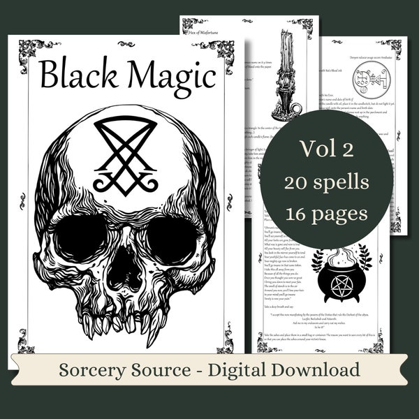 Black Magic Spells & Curses Vol.2, BOS Pages, Book of Shadows Grimoire Pages, Dark Magic