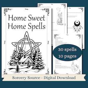Home Spells, BOS Pages, Digital Book, Grimoire Pages, Book of Shadows, Spell Books, Grimoire Journal, Baby Witch, Book of Shadows printable