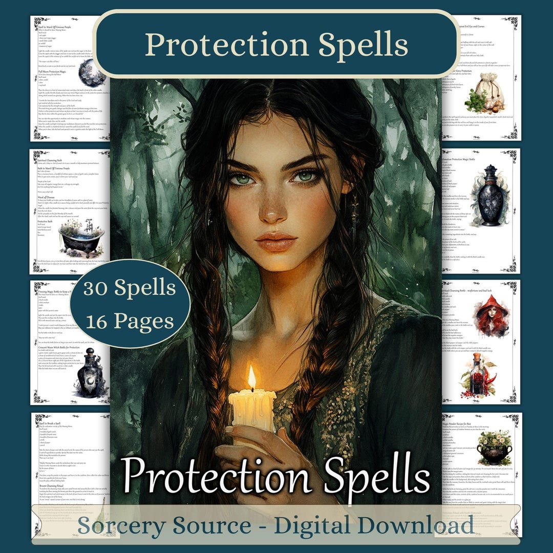 Protection & Defense Spells Book of Shadows Grimoire Pages, BOS ...