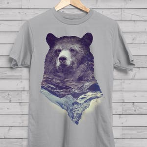 Mama Bear Mountain T-Shirt / Festival Clothing / Custom Tee / Double Exposure / Graphic Tee