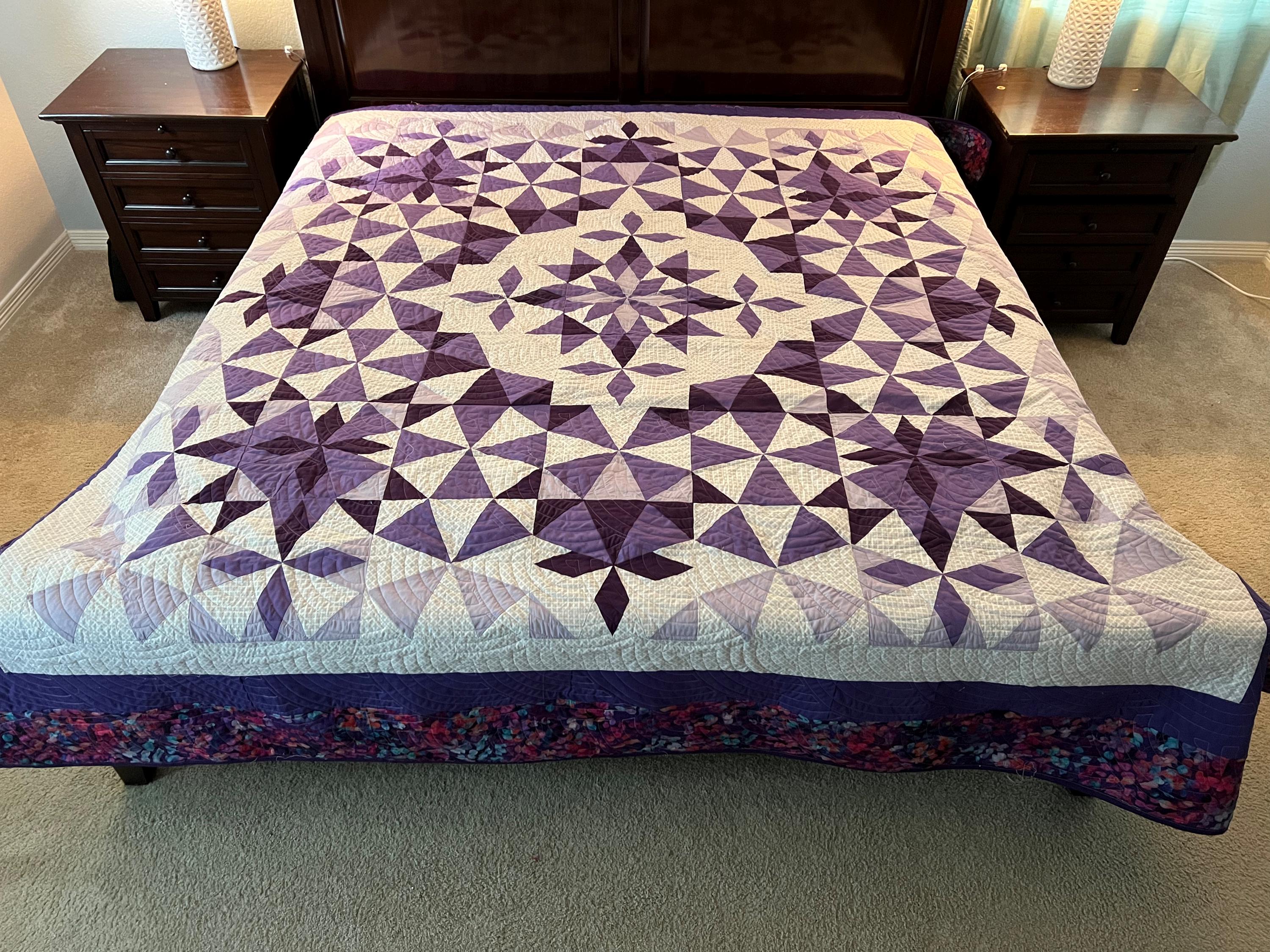 King-size Quilt in Alaska Pattern in Purple - Etsy
