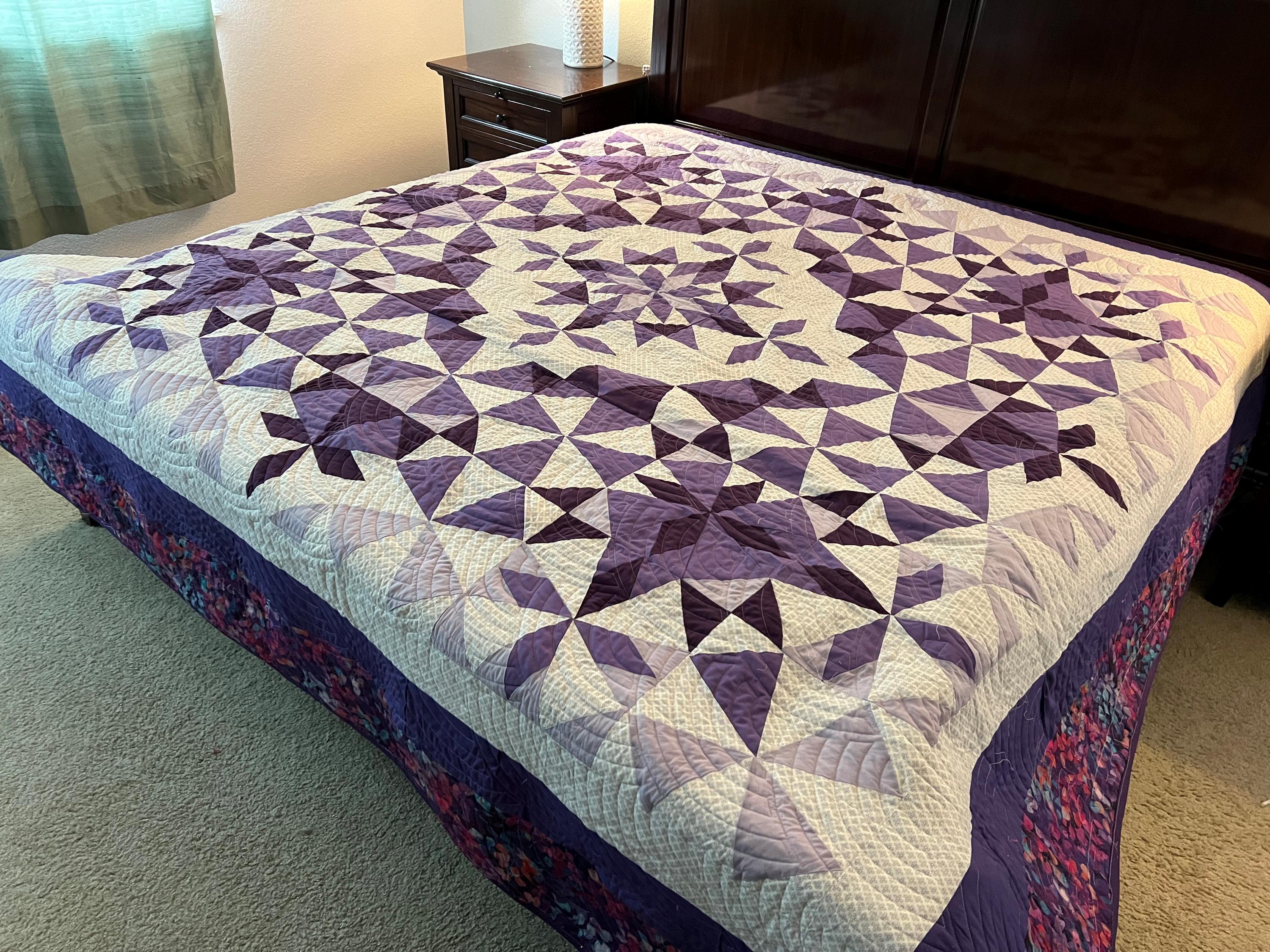 King-size Quilt in Alaska Pattern in Purple - Etsy