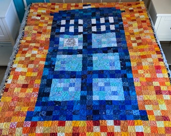 Twin Size TARDIS Dr Who Quilt