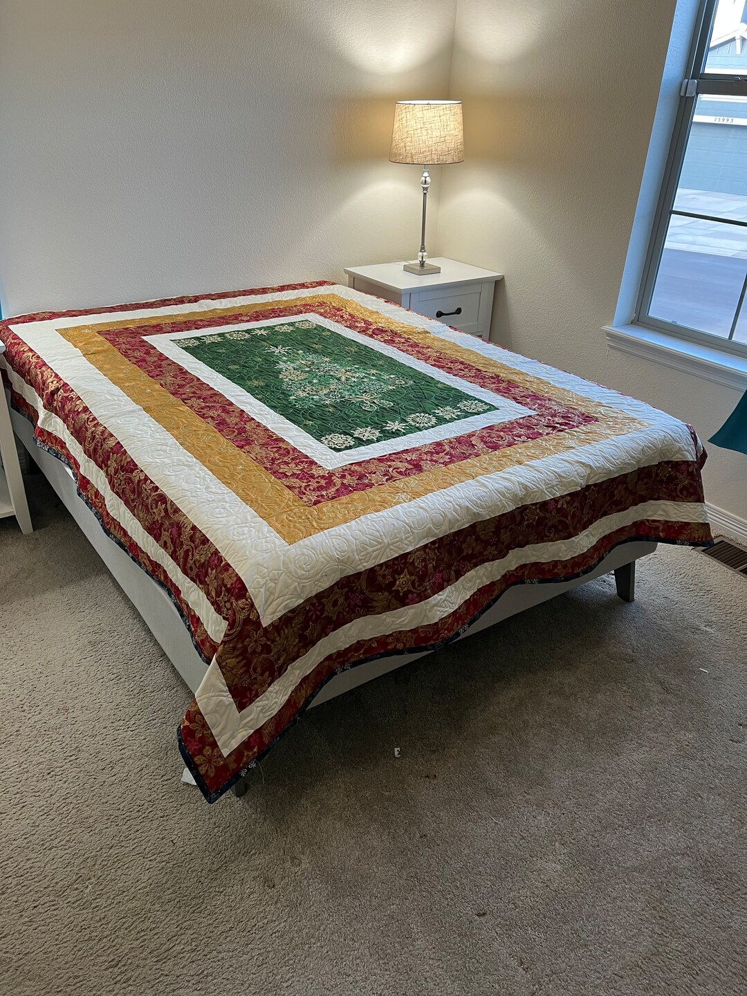 Queen Size Christmas Tree Quilt Etsy