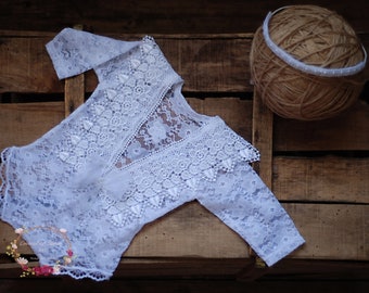Lace Romper, Baby Photo Prop, Newborn Prop, Photography, Newborn Tieback, Newborn Photo Prop, Baby Girl Outfit, Photo Outfit,