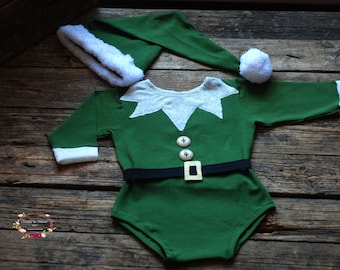 Baby christmas set, Baby set, Santa Claus set, Baby photography props, Size 6-9 m, Baby Photo Prop, Santa Claus hat,Baby christmas romper.