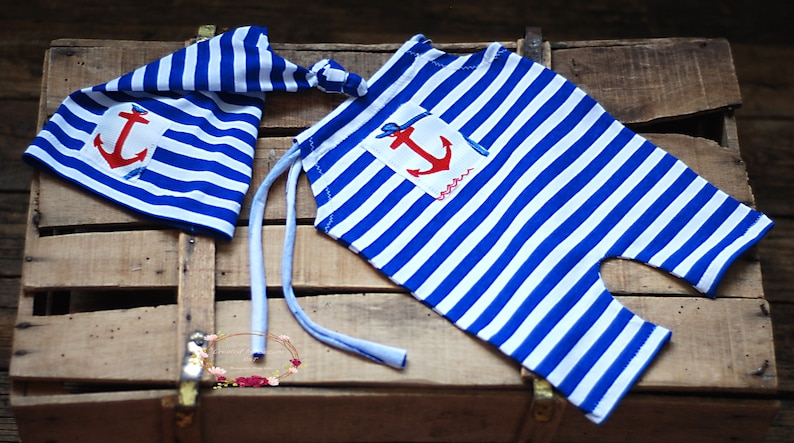 newborn photography Newborn boy photo outfit newborn photography props, upcycled romper and hat set baby boy 0-3 mon