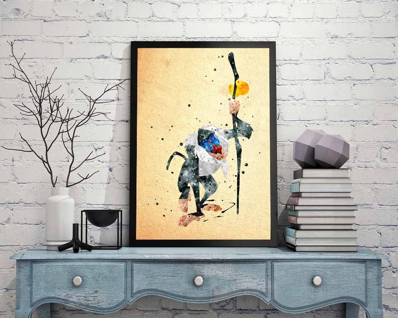 Rafiki art print The Lion King disney watercolor poster | Etsy