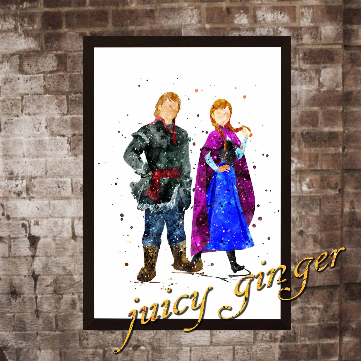 Anna Und Kristoff Kunstdruck Gefrorene Disney Aquarell Etsy
