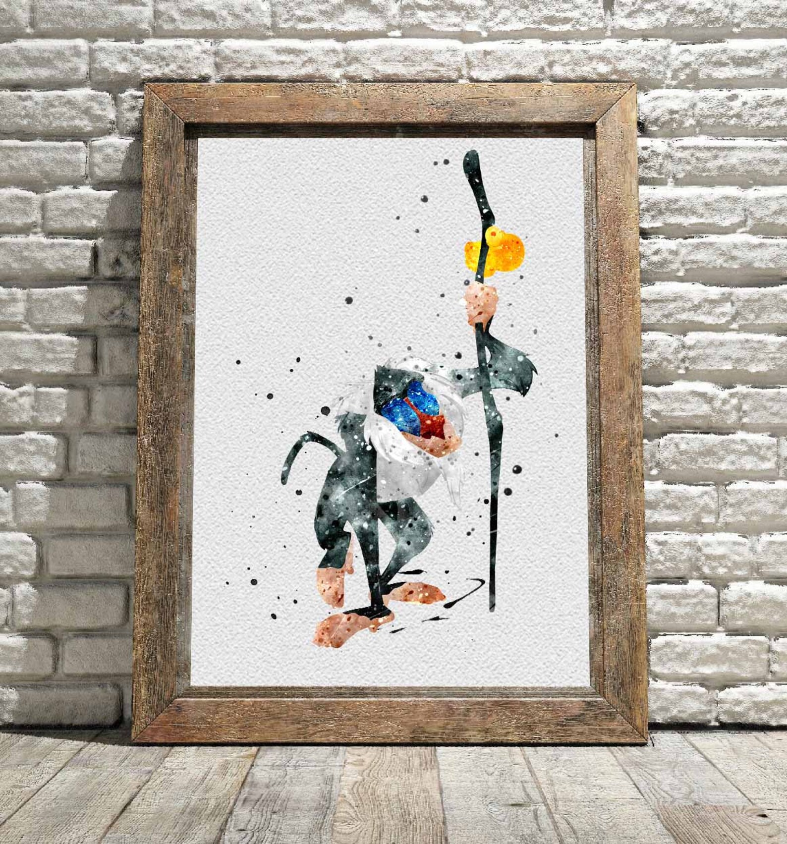 Rafiki Art Print the Lion King Disney Watercolor Poster Art | Etsy