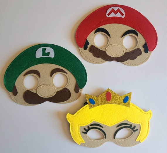 Super Mario Felt Masks, Mario and Luigi, Princess Peach, Mario Bros,  Imaginary Play, Birthday, Gifts for Kids -  Italia