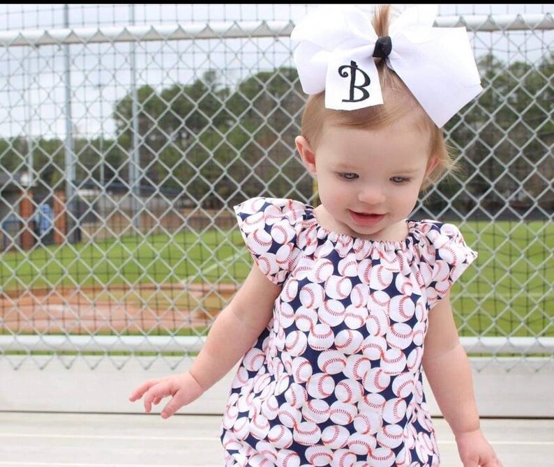 Baseball Dress Short Sleeve Baseball Dress Peasant Dress Etsy