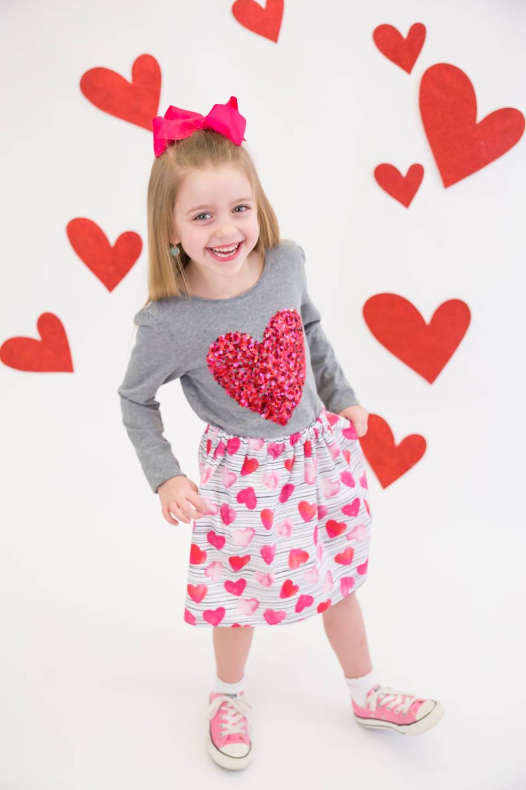 Valentines Day Skirt Heart Skirt Valentine Outfit Hearts on - Etsy
