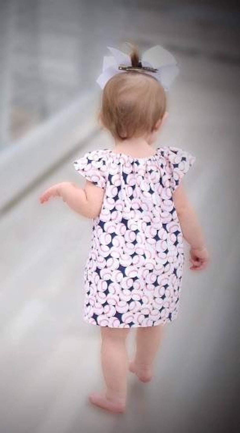 Baseball Dress Short Sleeve Baseball Dress Peasant Dress Etsy