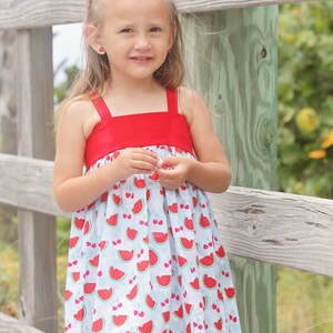 Oxford Tank Dress in Watermelon Geo