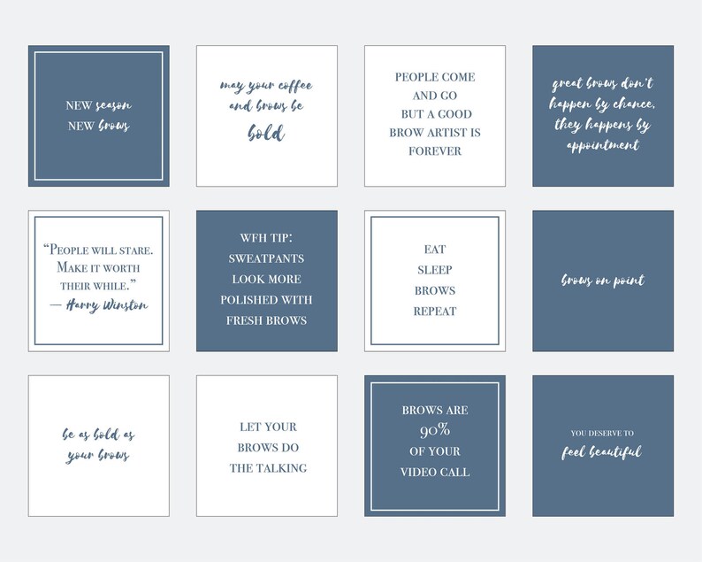 Instagram Quotes Brow Edition Ig Quote Pack Ready To Use Instagram Content Pack Captain S Blue Instagram Brows Design Templates Stationery Deshpandefoundationindia Org