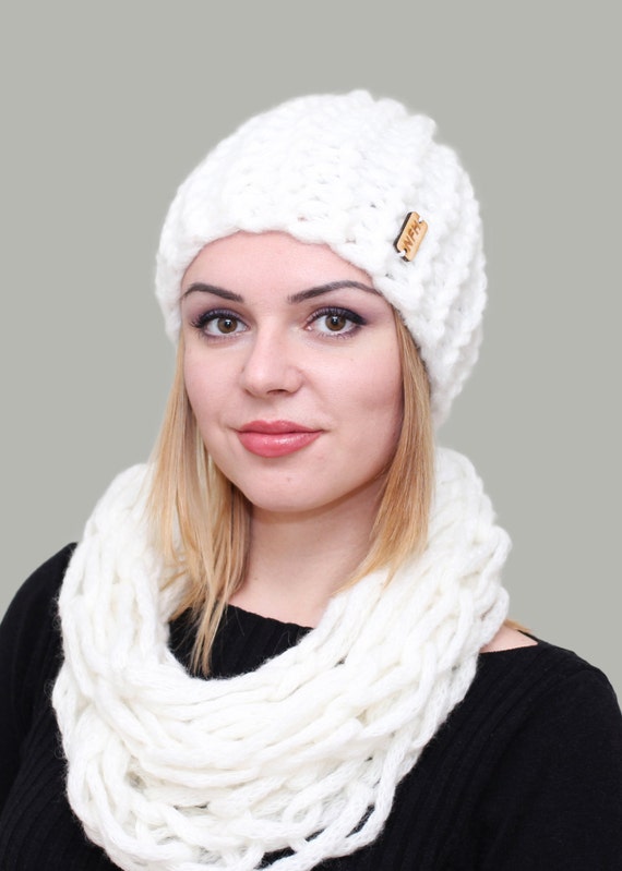 Knitted hat and scarf set Hat and scarf Women's knitted Etsy
