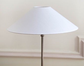 Conical lampshade "White Krafty" (transparent interior)