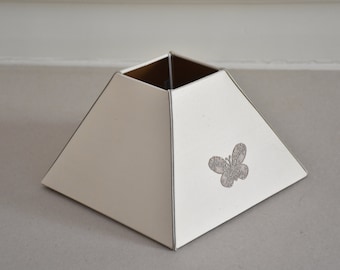 “Papilio” square pyramid lampshade in silk taffeta